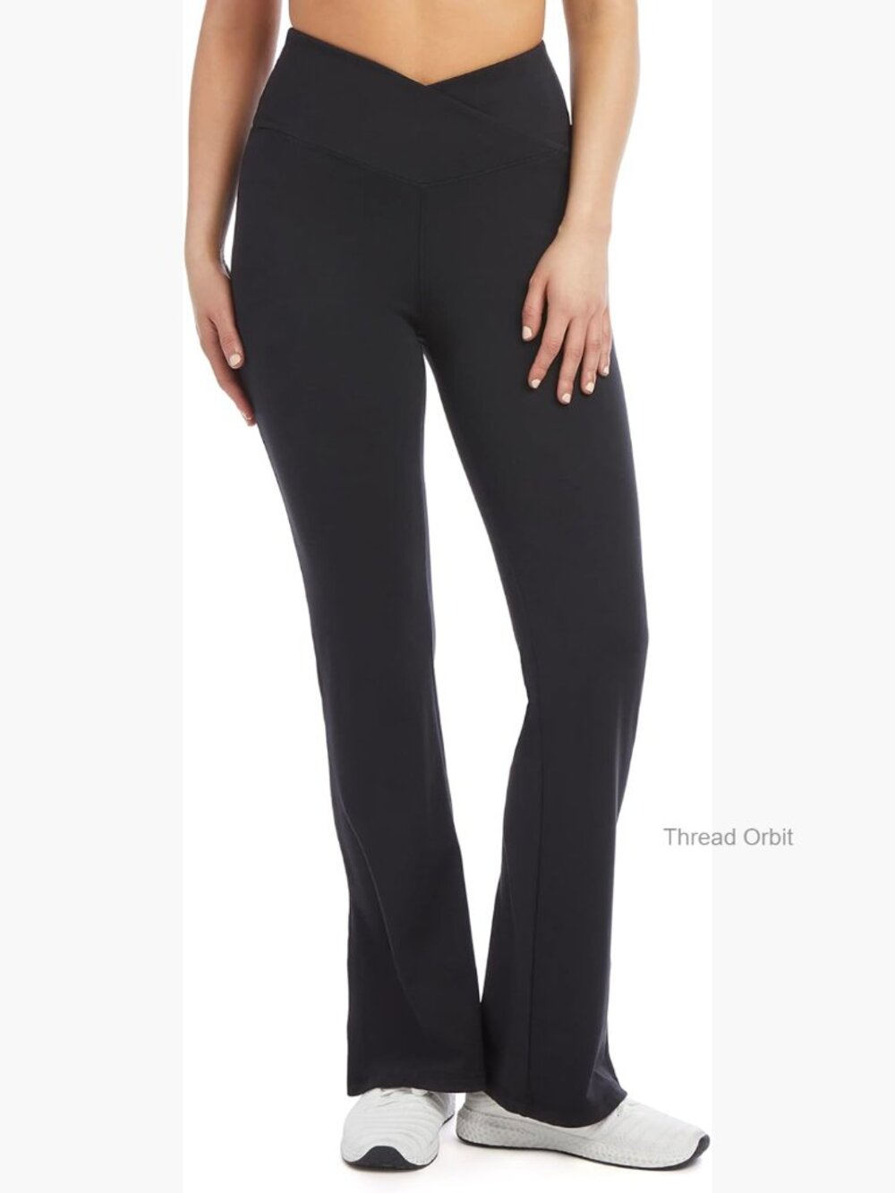 Side Slit Flare Leg Yoga Pants, V-Waist, 31" Inseam, Stretchy Polyester Spandex